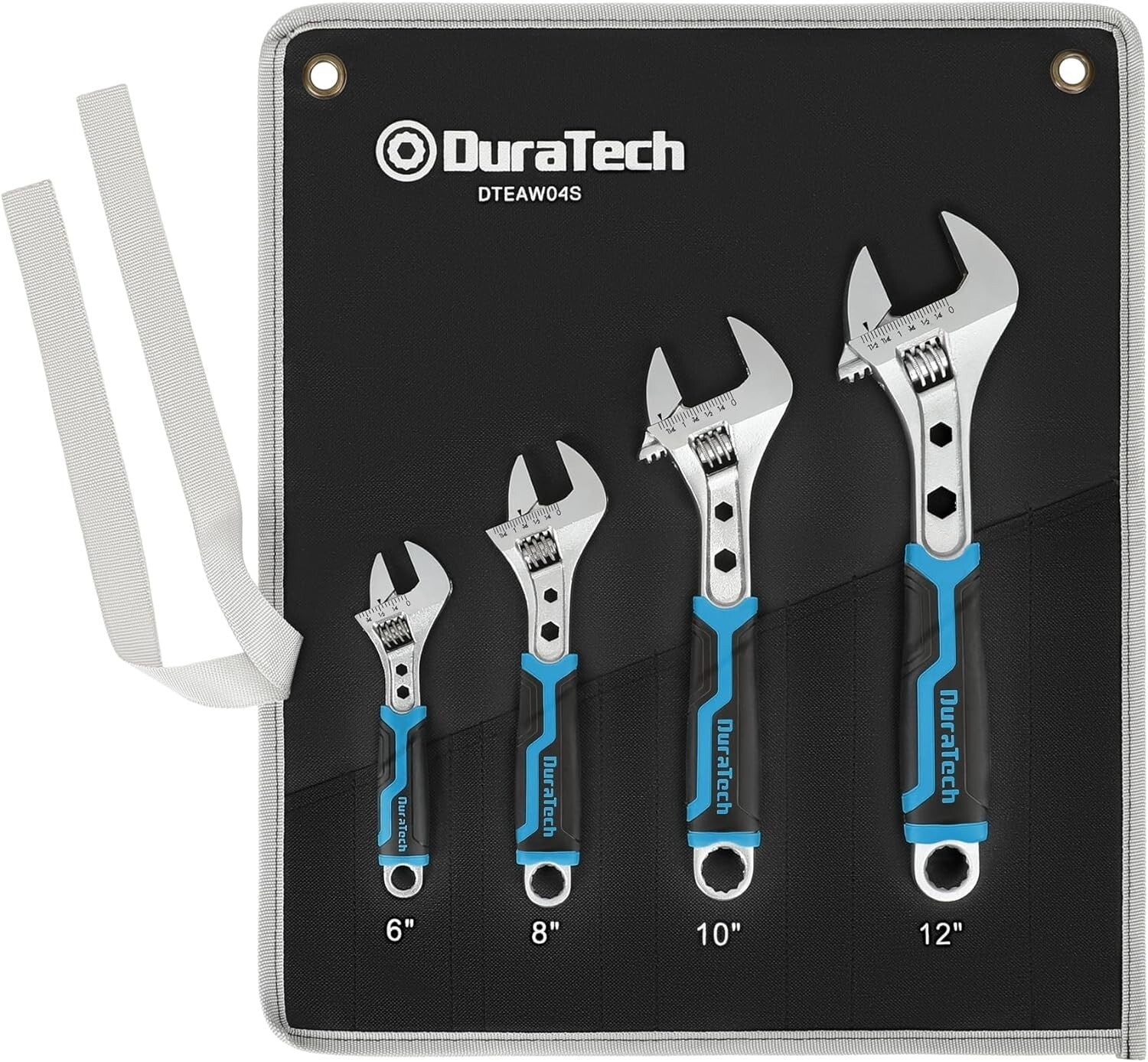 Durable 6-12 Inch Adjustable Wrench Set with Chrome Finish for Professionals
