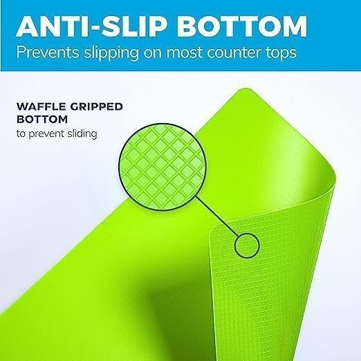 Durable Bamboo Cutting Board with Color-Coded Flexible Mats for Kitchen Safety