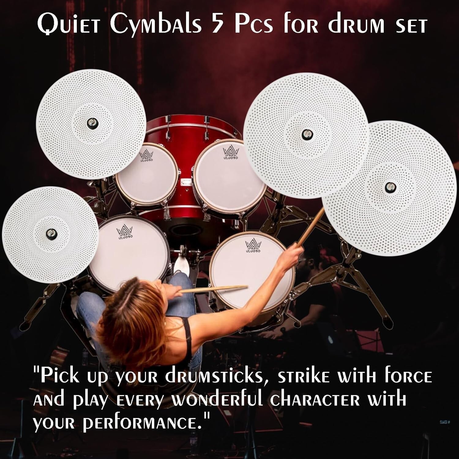 Professional 5-Piece Cymbal Set with Polished Finish - Low Noise for All Levels