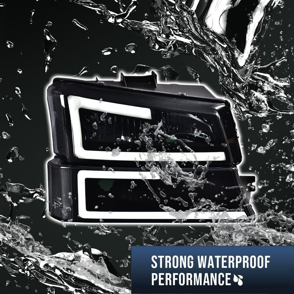 LED Headlights for 2003-2006 Chevy Silverado/Avalanche – Smoky Lens & Waterproof