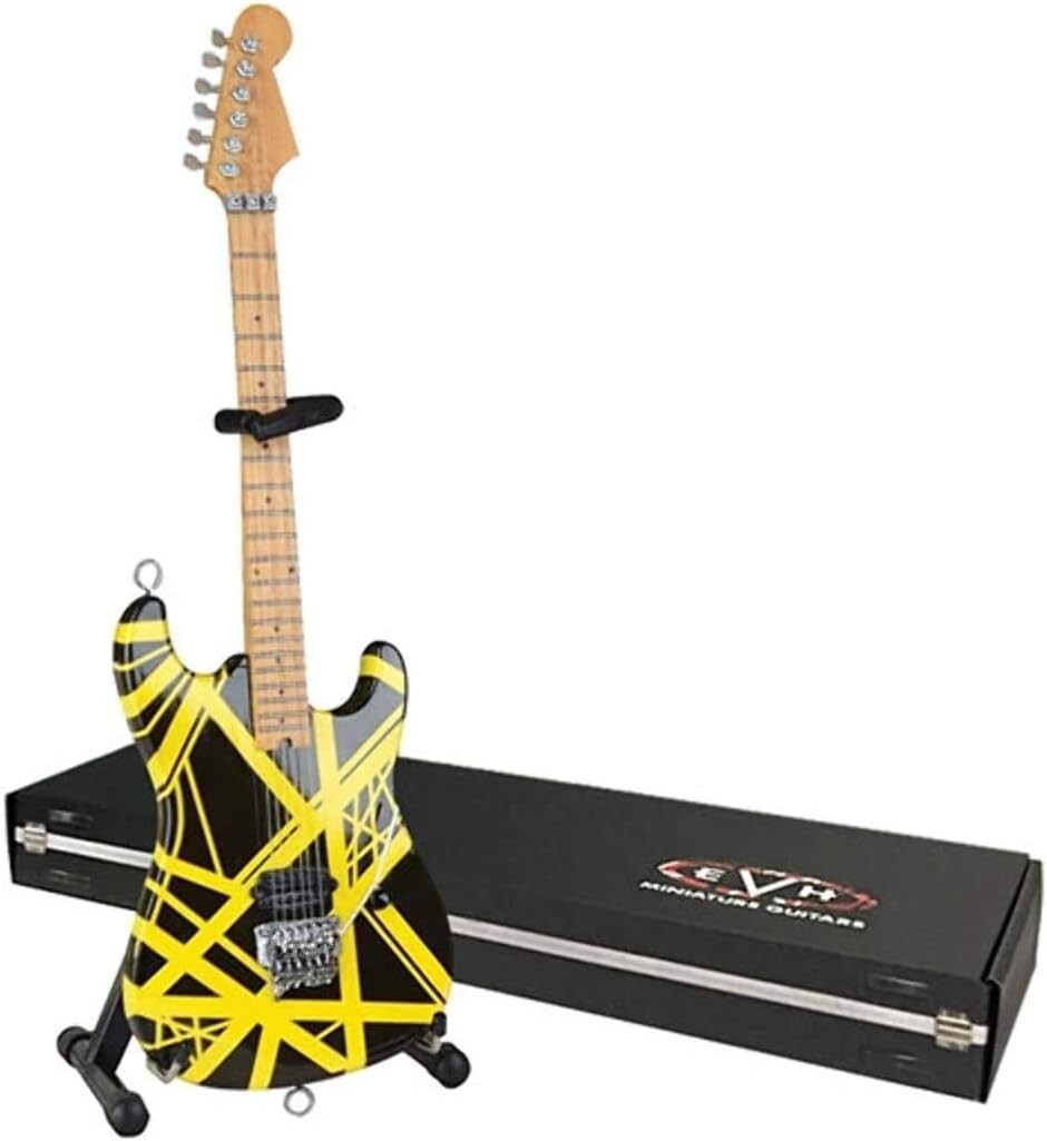 Eddie Van Halen Mini Replica Guitar - Gorgeous Black & Yellow Display Model