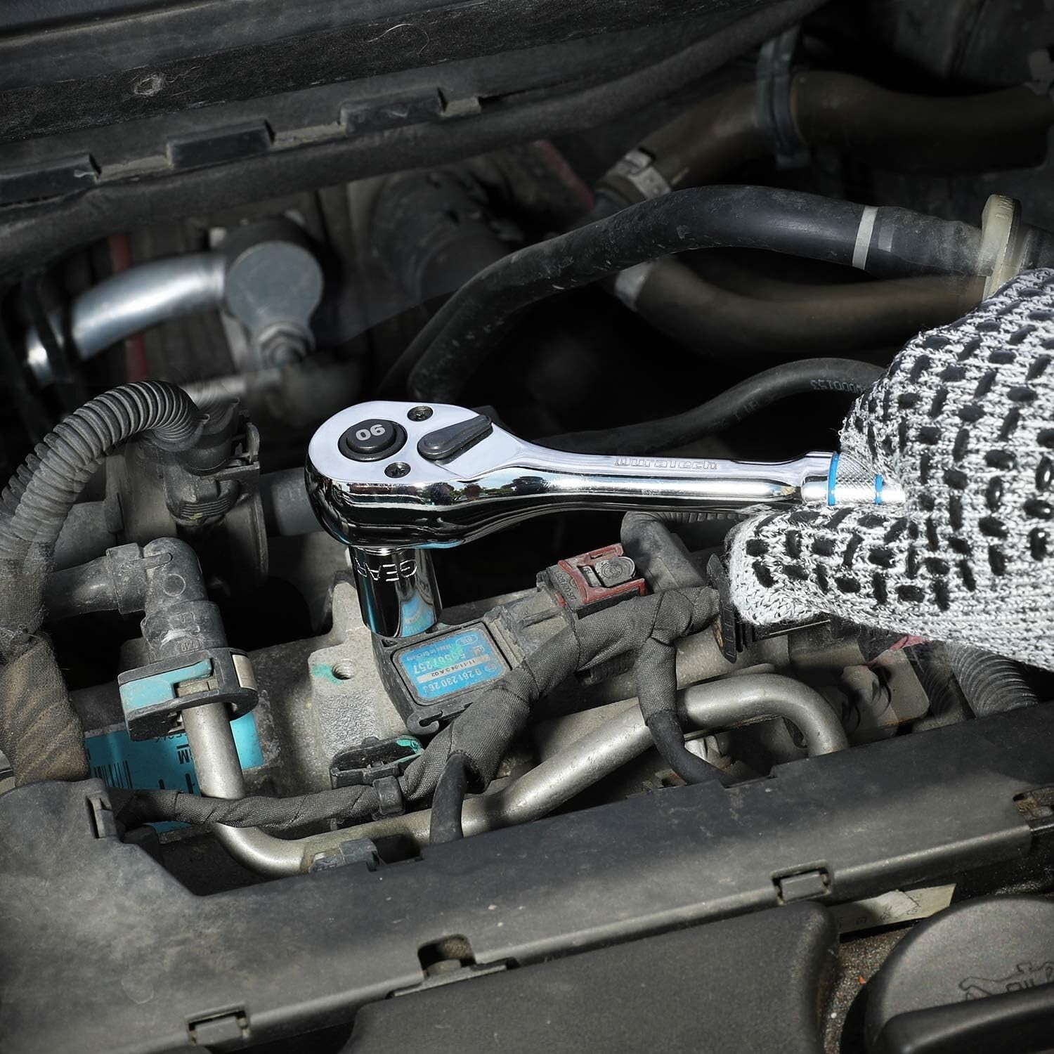 Efficient 3-Piece Ratchet Set with EVA Storage Tray - Perfect for Home & Auto