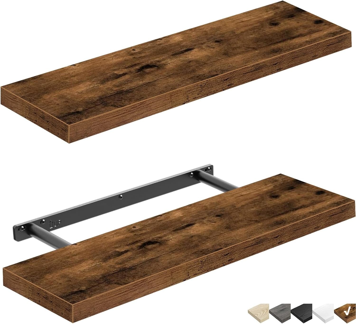 Multi-Functional 24'' Farmhouse Floating Wall Shelf Set for Home Organization