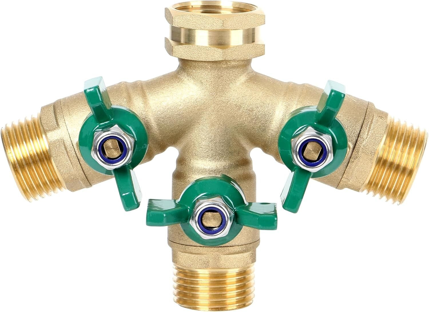 Full Flow 3-Way Garden Hose Splitter with Swivel and Anti-Corrosion Features