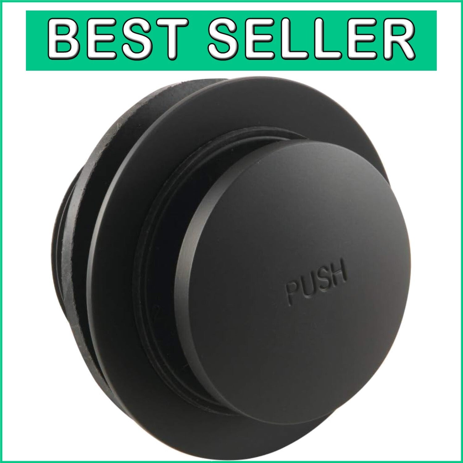 2-13/16" Matte Black Tub Drain with Easy Push Mechanism for Modern Bathrooms