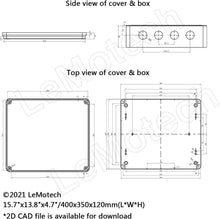 Load image into Gallery viewer, Durable IP65 Waterproof Junction Box for Electrical Projects - 15.7x13.8x4.7in