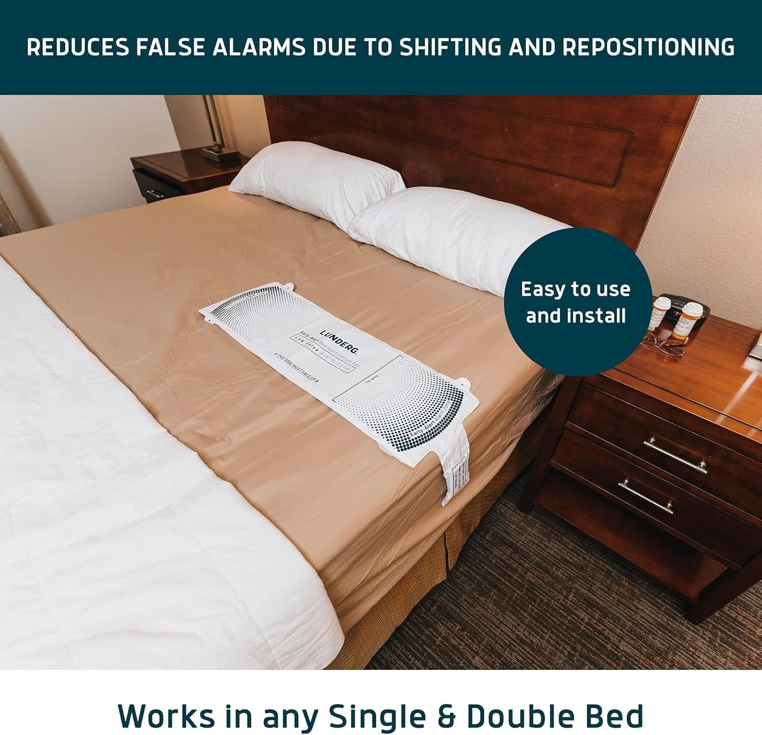 Portable Fall Prevention Bed Alarm for Seniors - Smart Wireless Pager Included