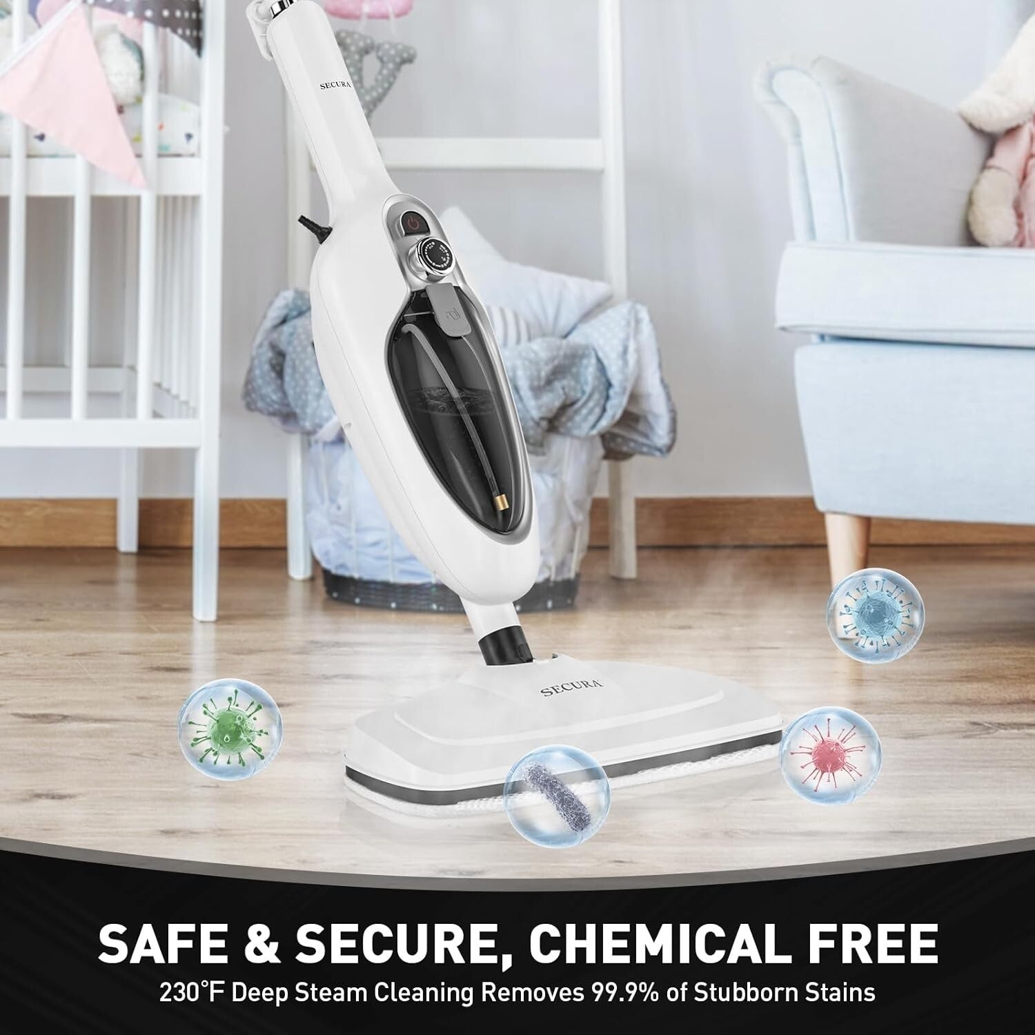 Powerful 1200W Multifunctional Steam Mop – Pet & Child-Friendly Cleaning Machine