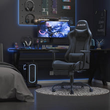 Load image into Gallery viewer, Adjustable Height Gaming Chair with Footrest &amp; 360-Degree Swivel - Modern Black