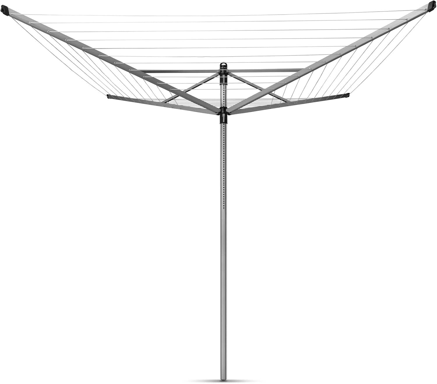 Height Adjustable Lift-O-Matic 4 Arm Outdoor Clothesline - 197 ft Drying Space