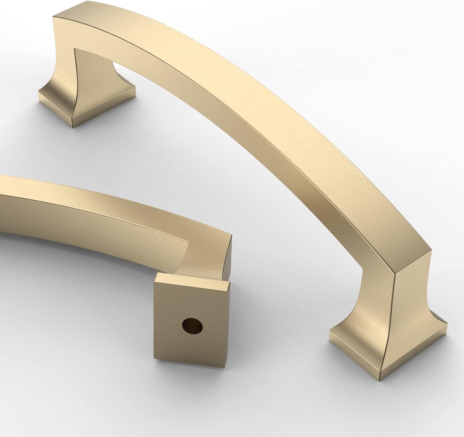 10-Pack Brushed Brass Kitchen Cabinet Handles - Easy Install & Elegant Finish