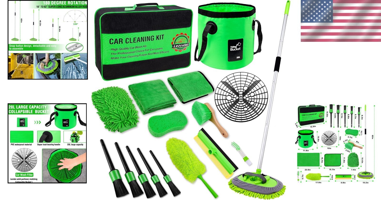 Advanced 17-Piece Car Wash & Detailing Set: Ultimate Cleaning Solution