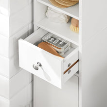 Load image into Gallery viewer, Space-Saving White Storage Cabinet with Two Doors and 6 Shelves for Bathrooms