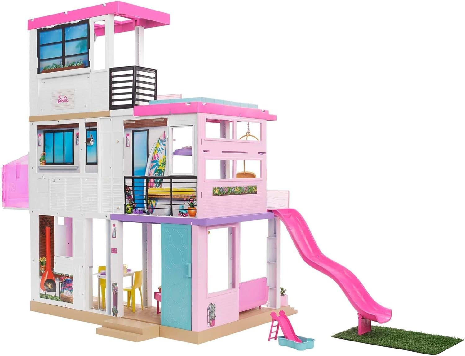 Customizable Dollhouse Playset - 43" DreamHouse with Lights and Elevator Access