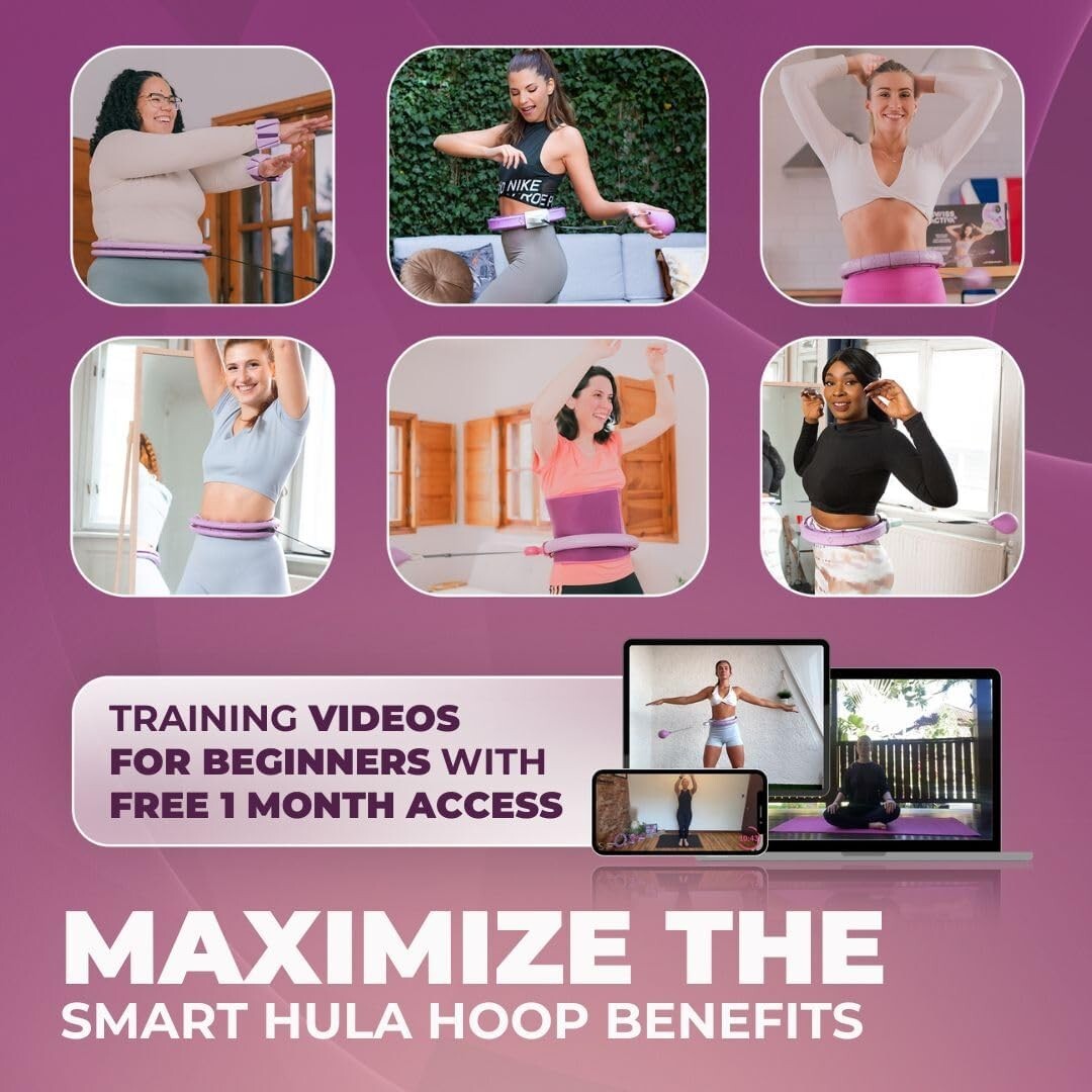 Adjustable Infinity Weighted Hula Hoop for Belly Fat Loss - Track Your Progress