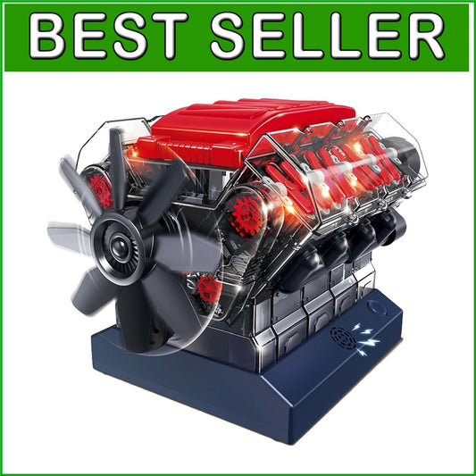 Build Your Own Working Mini V8 Engine Model Kit - 270 Parts for STEM Learning