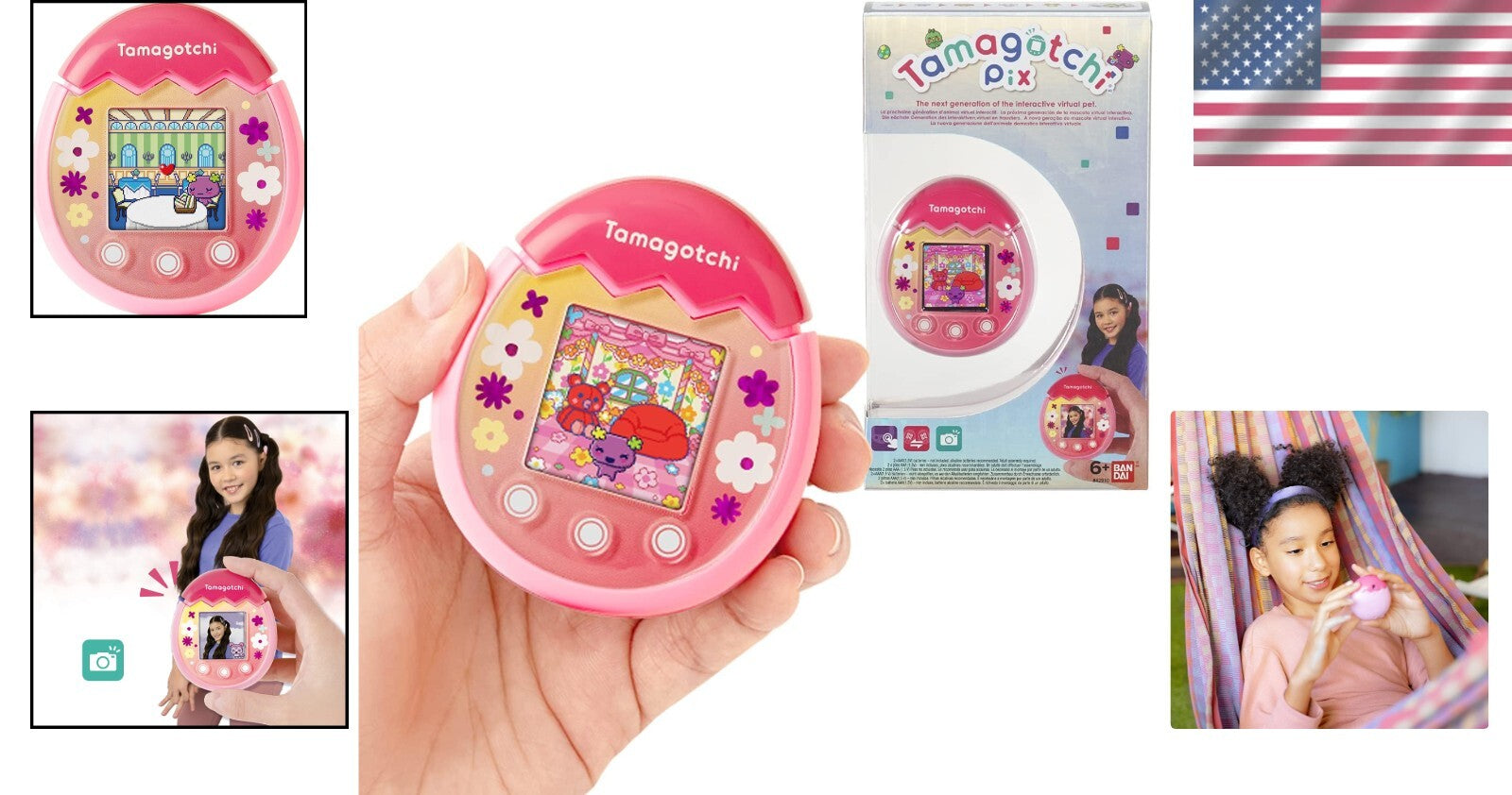 Tamagotchi Pix Floral Interactive Pet: 100 Friends & Playdate Fun Awaits!