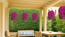 Load image into Gallery viewer, Colorful Faux Silk Hanging Flower Basket - Perfect for Year-Round Outdoor Charm
