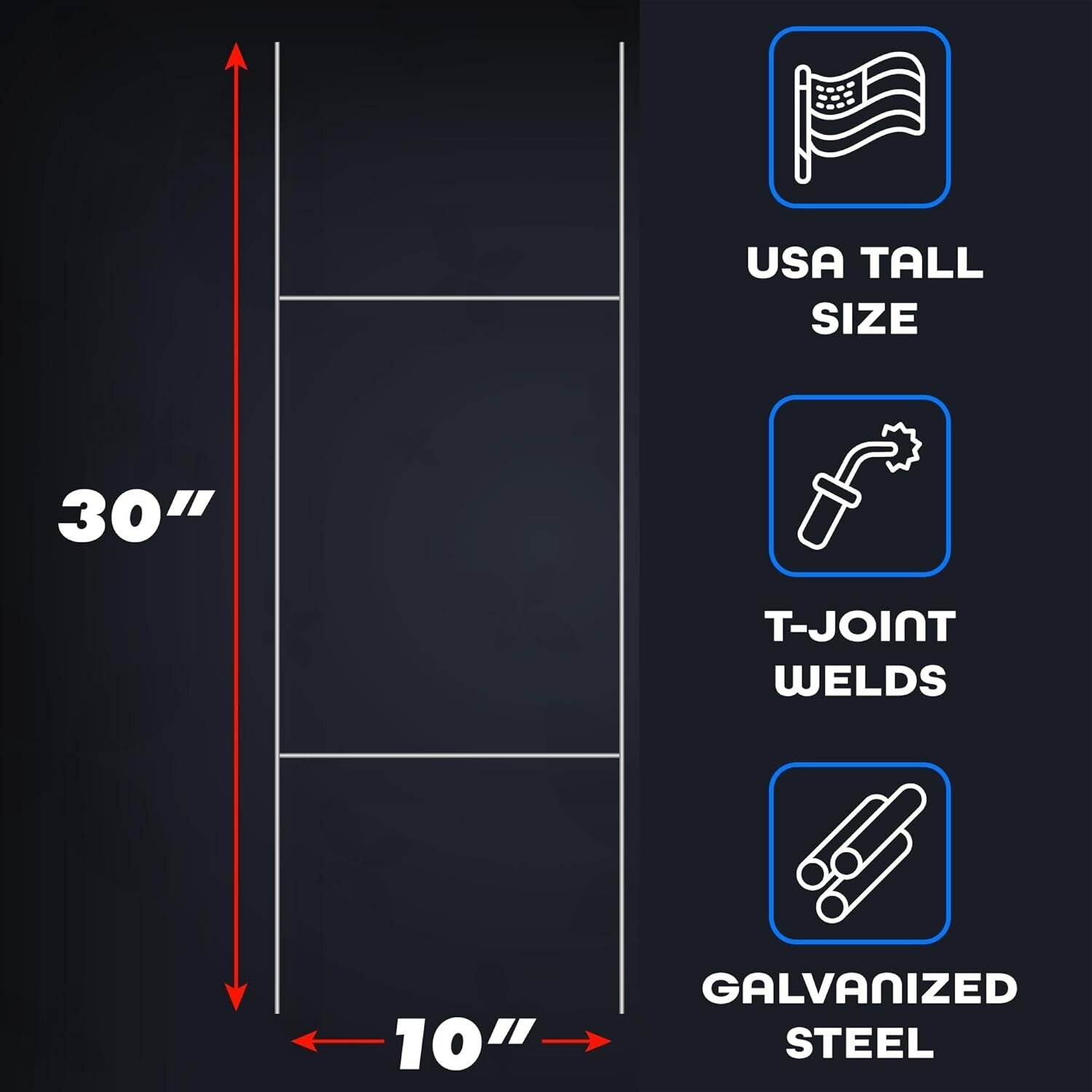 Heavy-Duty 30" Wire Stakes for Lawn Signs - Ideal for Realtors & Campaigns