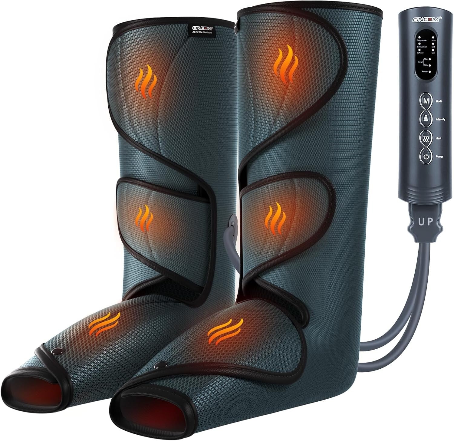 Air Compression Leg Massager with Heat - Pain Relief & Circulation Booster