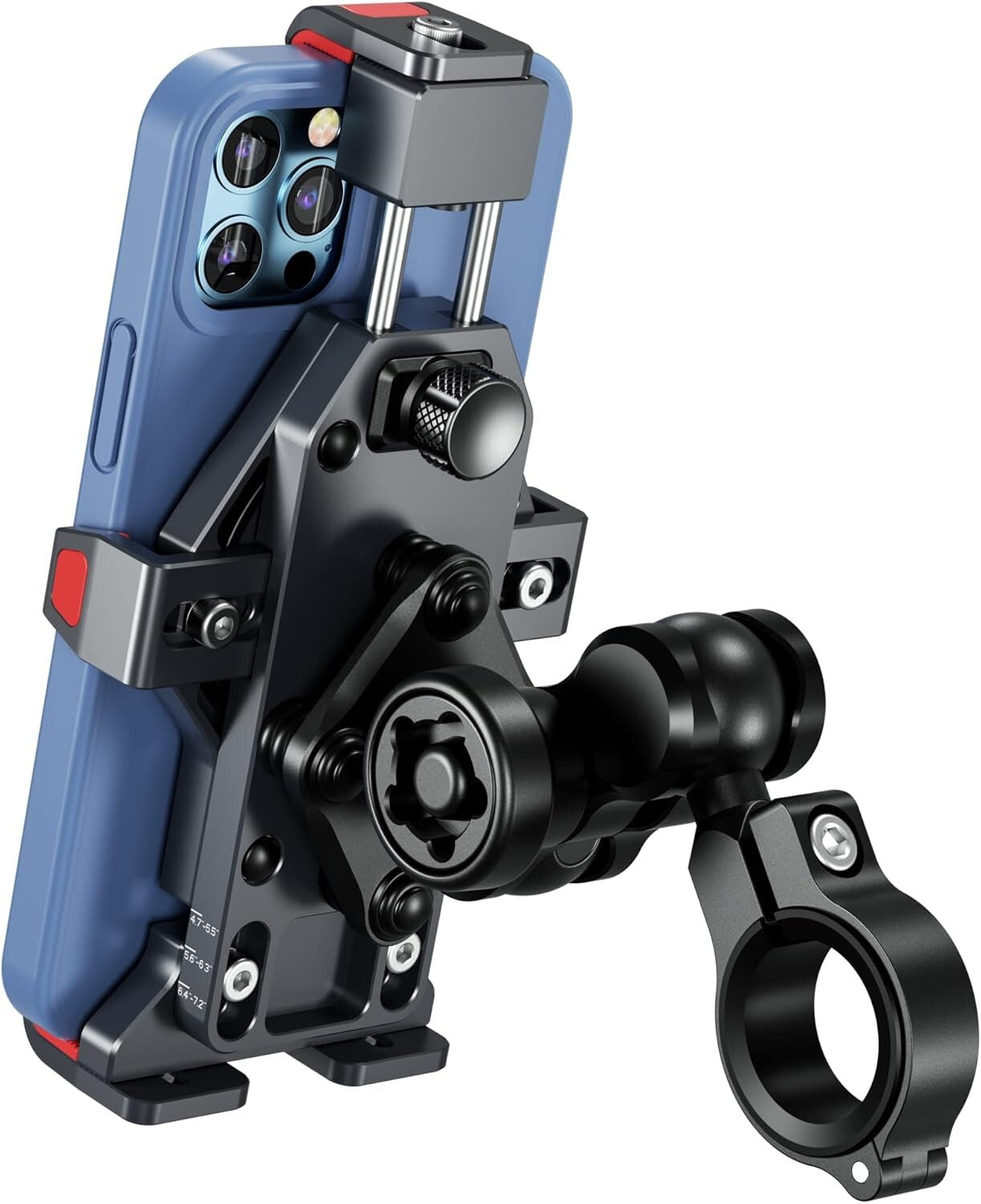 Durable Aluminum Alloy Motorcycle Phone Mount with Anti-Theft Lock & Vibratio...