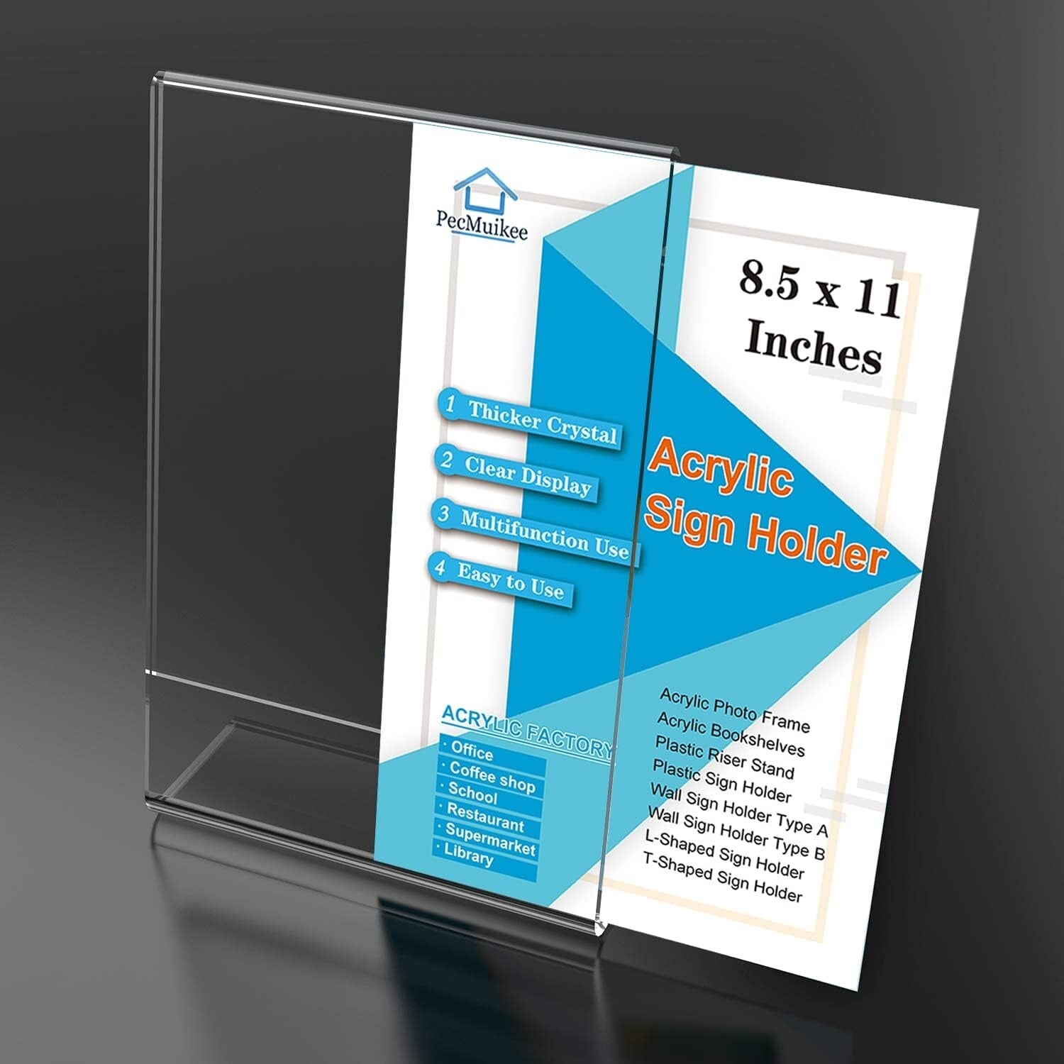 30 Pcs Slant Back Acrylic Sign Holder 8.5x11 - Durable Tabletop Display Stand