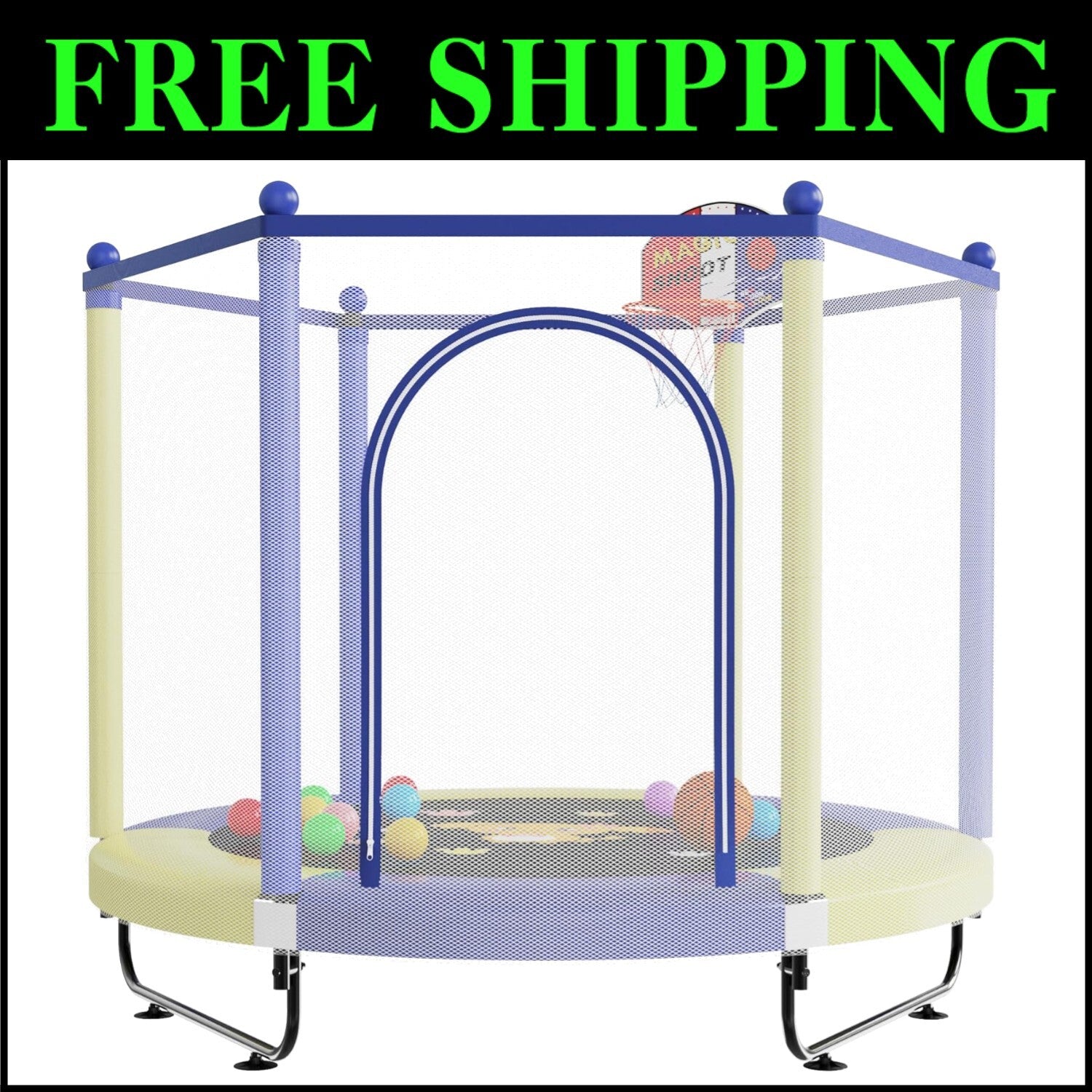 Vibrant 5FT Kids Bounce Trampoline with Protective Netting - Perfect Gift!