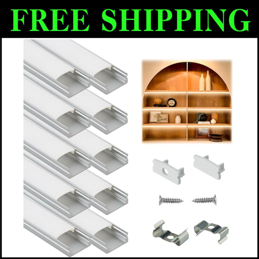 Versatile 10-Pack LED Channel System - 2M Aluminum Strips for Elegant Lighting