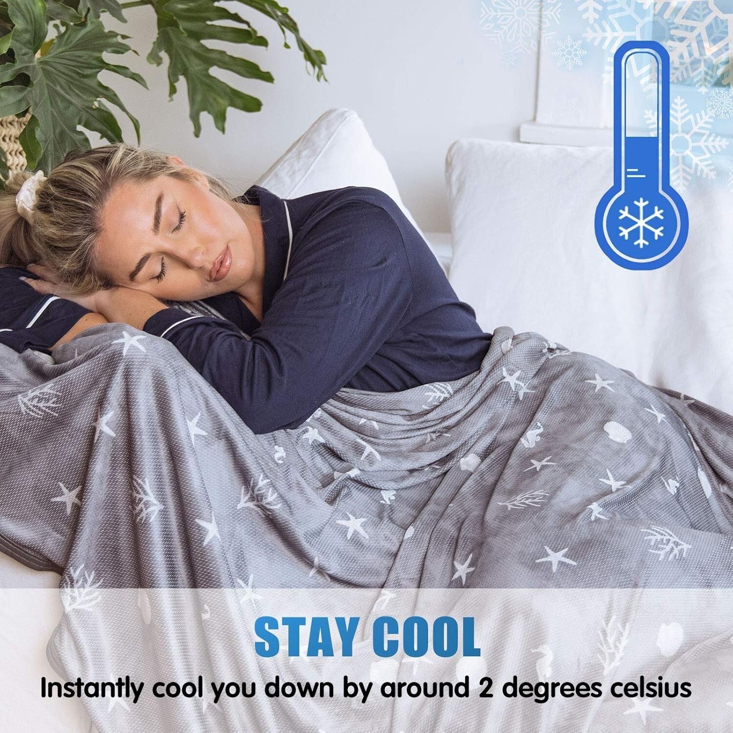Breathable Double-Sided Cooling Blanket - 60”x90” for Night Sweats & Hot Weather