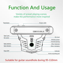Load image into Gallery viewer, Compact Acoustic Guitar Resonance Pickup with Wireless &amp; Wired Options - Black