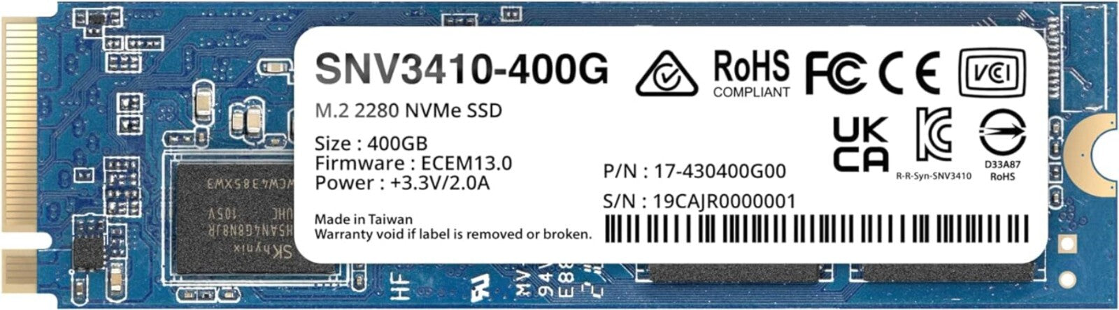 Professional-grade M.2 2280 NVMe SSD - 400GB for Lightning-Fast NAS Performance