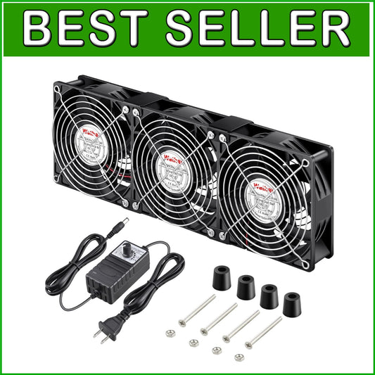 Compact 120mm x 38mm Exhaust Fan with Speed Controller, Ideal for Electronics