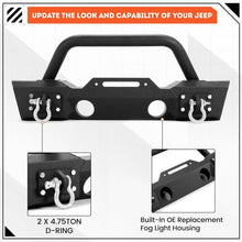 Load image into Gallery viewer, Premium Stubby Front Bumper with Integrated Fog Light for Jeep Wrangler Models