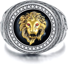 Load image into Gallery viewer, Exquisite Lion Head Ring in 925 Silver for Men - Graduation and Birthday Gift