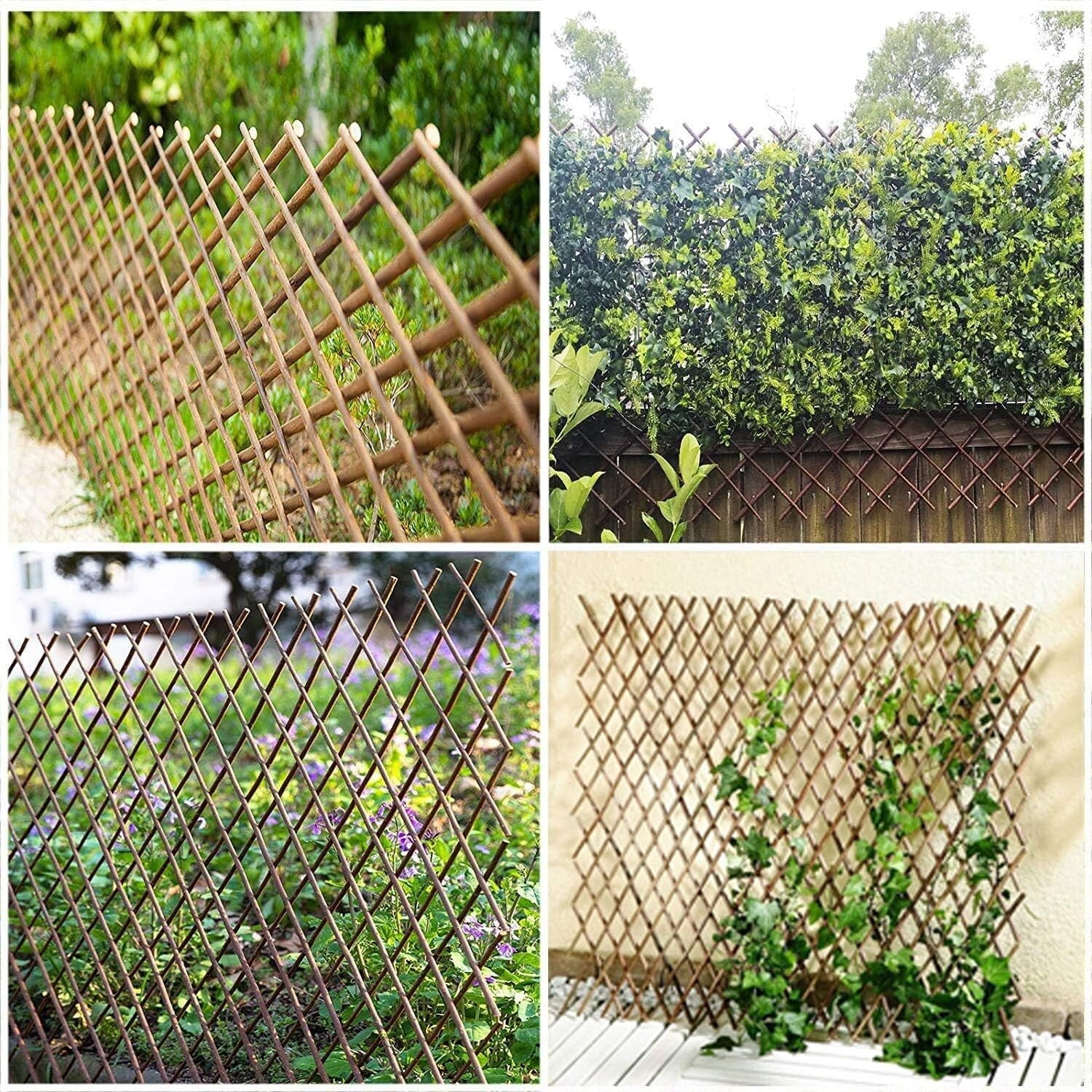 Durable Expandable Willow Fence for Climbing Plants - Natural Look & Easy Setup