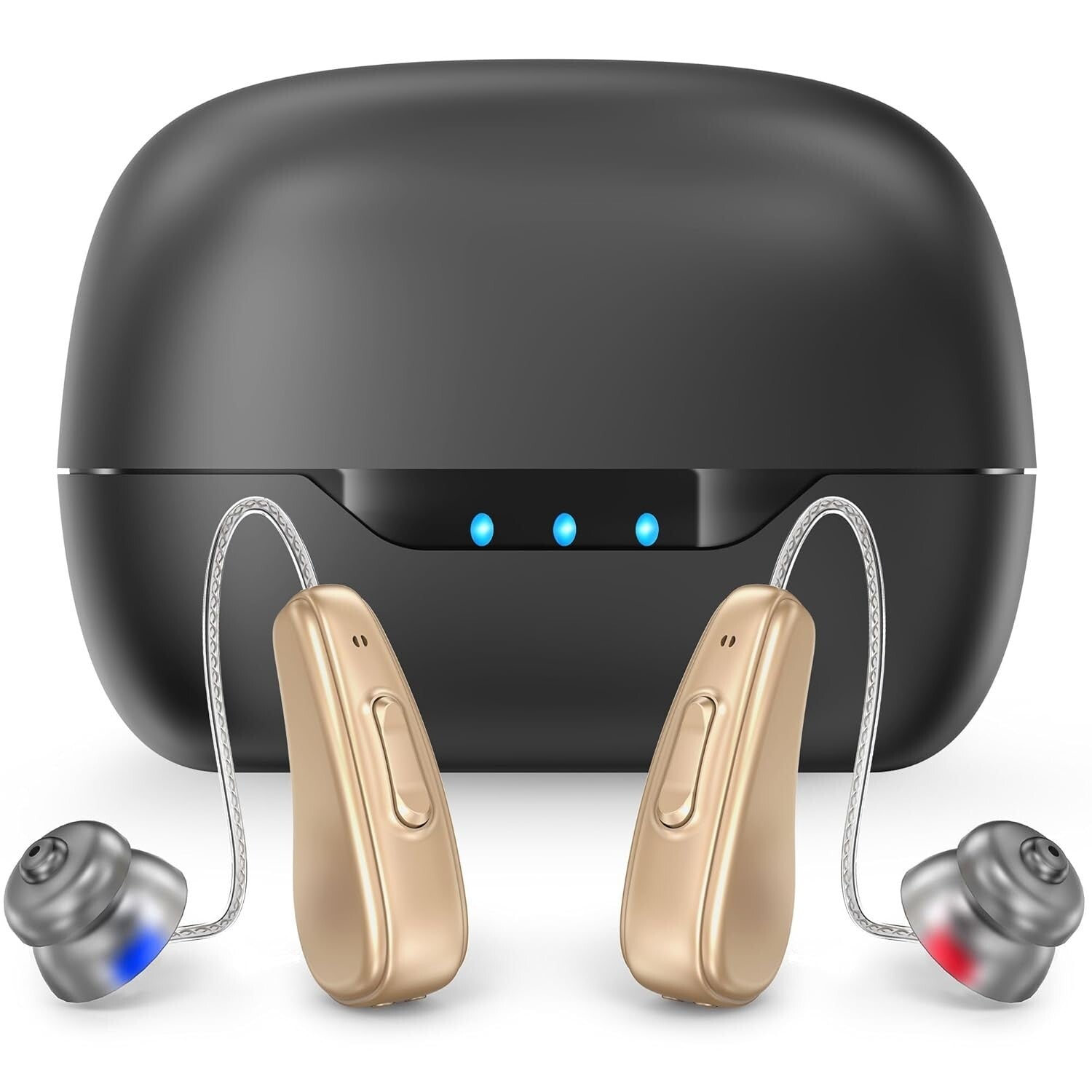 Rechargeable Hearing Aids for Seniors with Noise Canceling & 5 Volume Levels