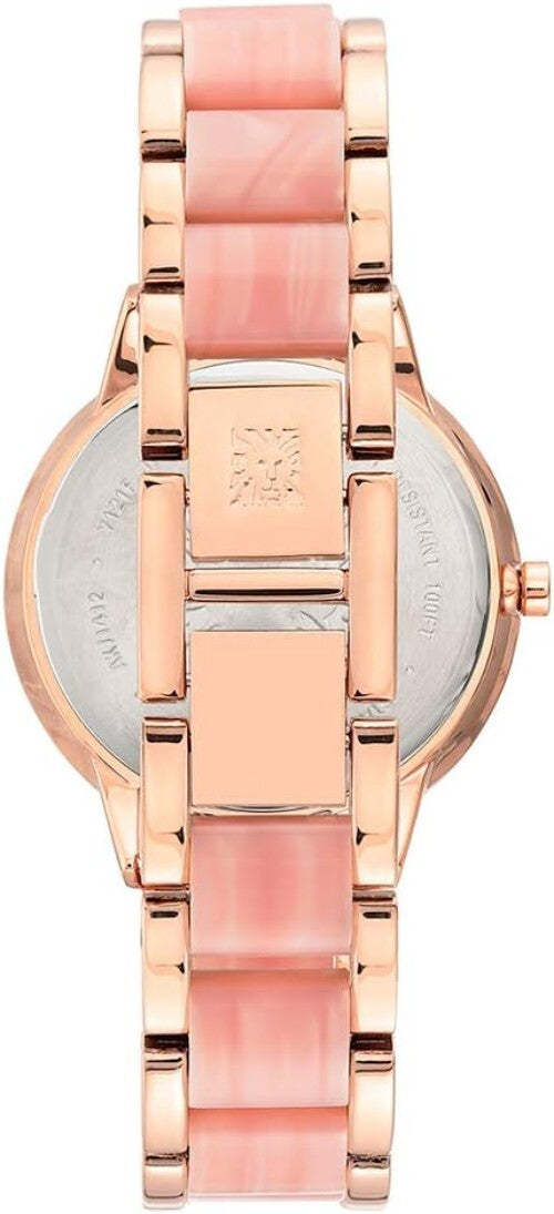 Luxury Women's Bracelet Watch in Rose Gold & Pink Resin - 100 ft Water Resistant