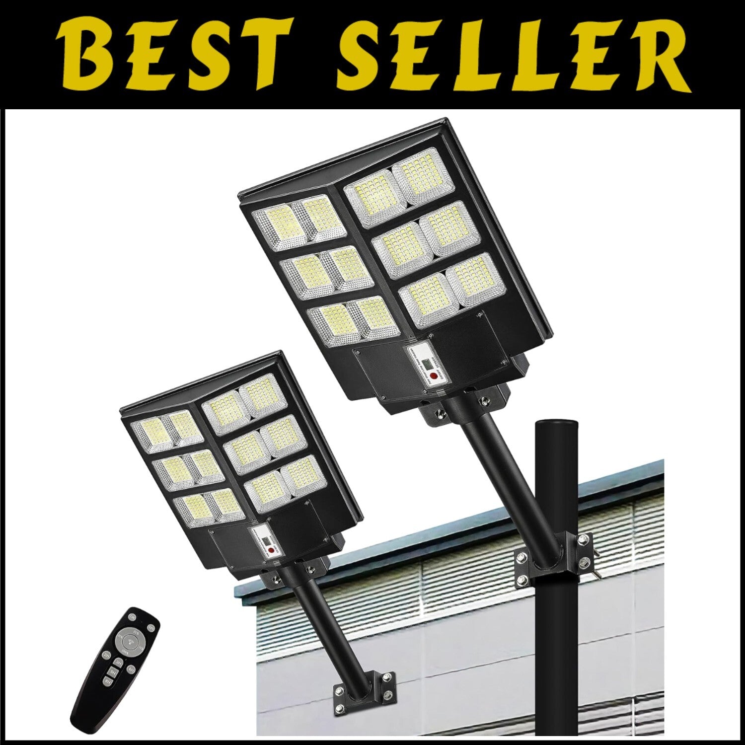 IP67 Waterproof 3200W Solar Security Lights - 2-Pack Motion Sensor Flood Lights