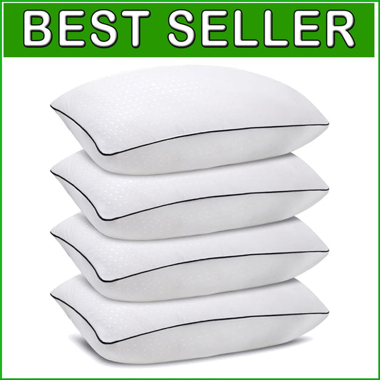 4-Pack Standard Size Machine Washable Bed Pillows for All Sleep Positions