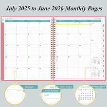 Load image into Gallery viewer, Stylish Pink 2025-2026 Planner - One Page Daily, Ample Writing Space, 8.5" x 11"