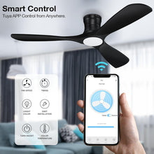 Load image into Gallery viewer, 52-Inch Whisper-Quiet Ceiling Fan with Remote &amp; Voice Control - Black Elegance