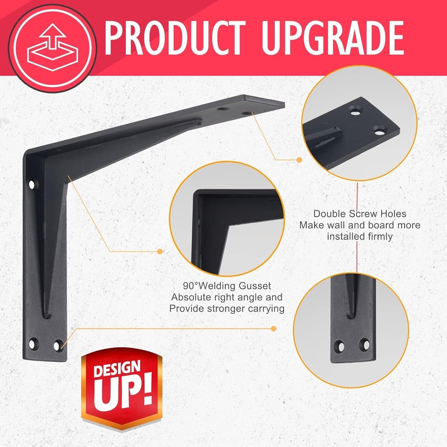 Pack of 4 Heavy-Duty Corner Brackets, 20” Black Steel Design for Stylish Support