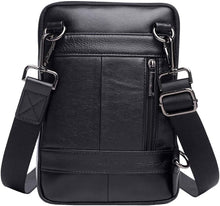 Load image into Gallery viewer, Compact Leather Messenger Bag with Multiple Pockets - Ideal for Travel &amp; Work