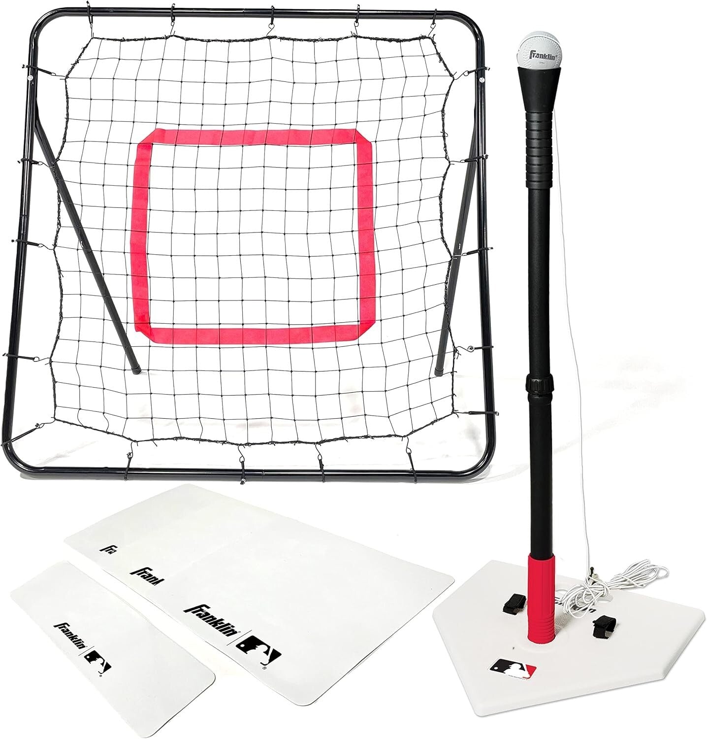 Durable Youth Baseball Set with Pitch Back Net and Rubber Bases - Fun for All