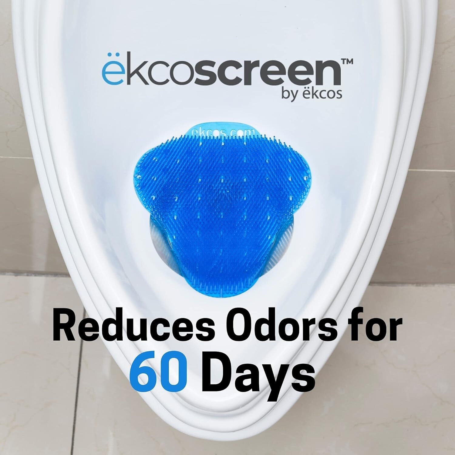 Premium 7" x 7" Flexible Plastic Urinal Screen - Odor Control for High Traffic