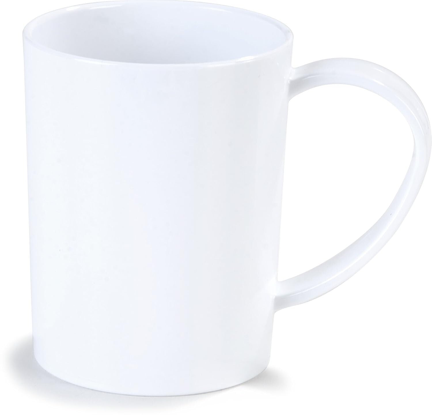 Durable White Tritan Coffee Mug, 8 oz with Easy Grip Handle - Home Essential