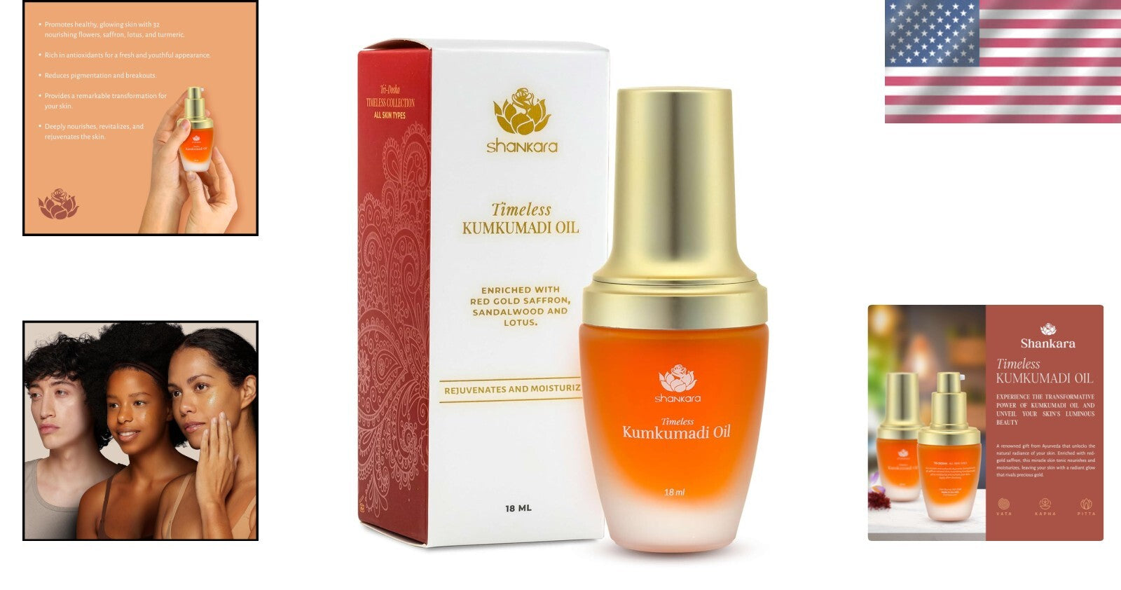 Radiant Kumkumadi Oil with Pure Saffron & Herbs - 18ml Luxurious Face Oil