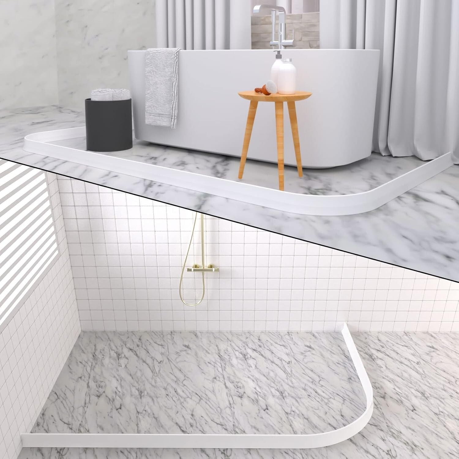 Customizable 67" Shower Water Dam – Silicone Splash Guard for Clean Spaces