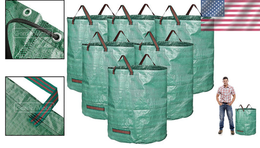 72 Gallon Durable Garden Waste Bags with Handles - Eco-Friendly 6-Pack