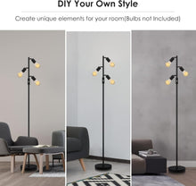 Load image into Gallery viewer, Versatile Industrial Floor Lamp - 3 Light Adjustable Design for Stylish Spaces